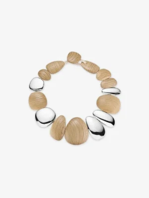 Monies Anniversary necklace: oak, sterling silver