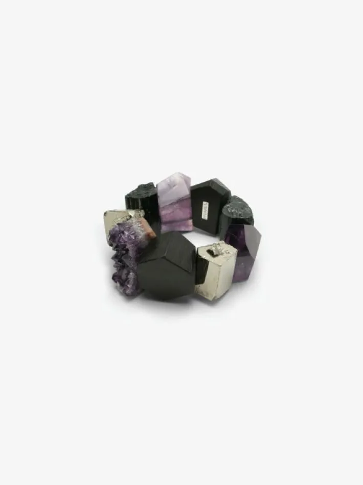 Monies Bracelet: amethyst, tourmaline, pyrite