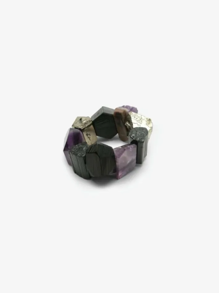 Monies Bracelet: amethyst, tourmaline, pyrite