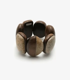 Monies Bracelet: bog oak, bone