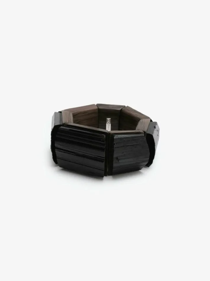 Monies Bracelet: tourmaline, bog oak