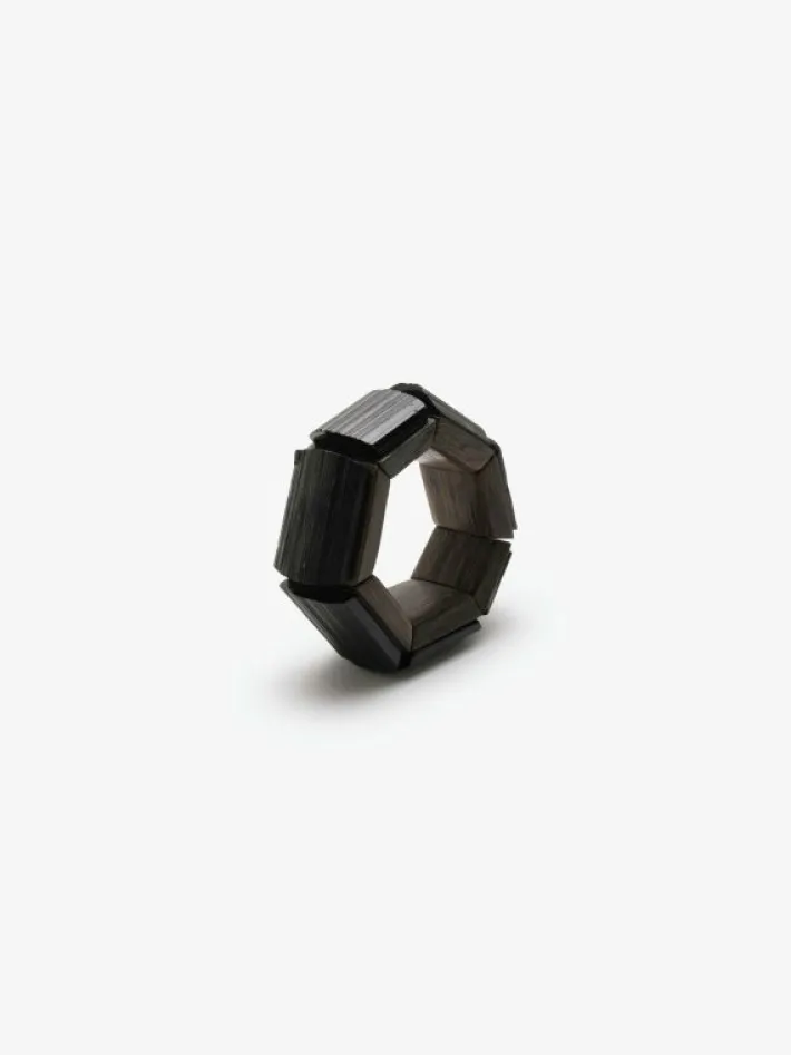Monies Bracelet: tourmaline, bog oak