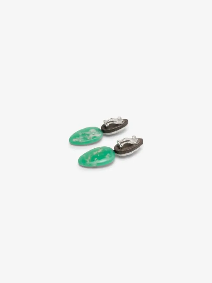 Monies Earring: baroque pearl, chrysoprase