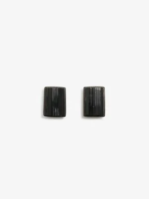 Monies Earring: bog oak, black tourmaline