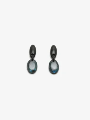 Monies Earring: labradorite, ebony