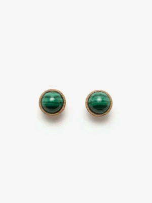 Monies Earring: malachite, oak