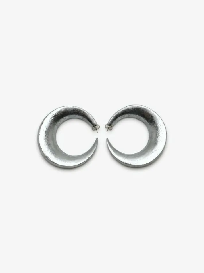 Monies Full moon stud earring: silverfoil