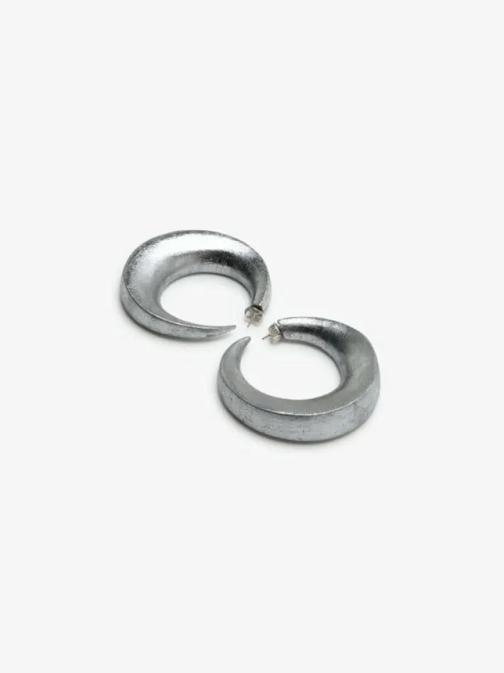 Monies Full moon stud earring: silverfoil