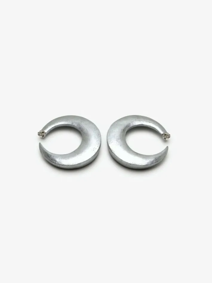 Monies Full moon stud earring: silverfoil