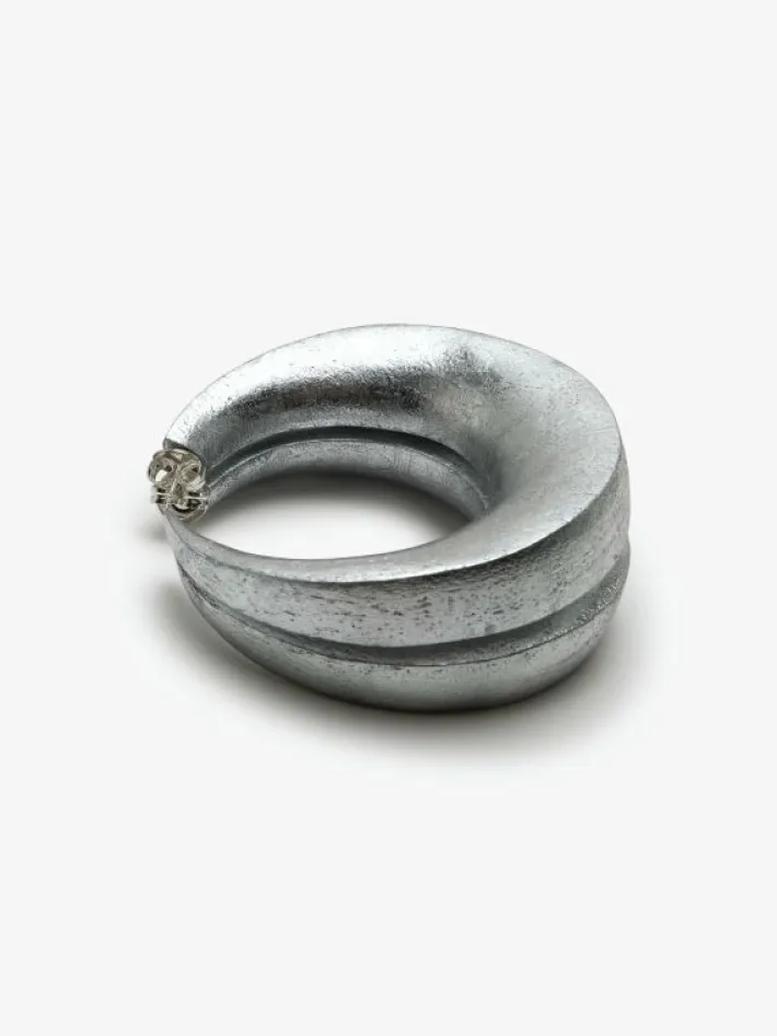 Monies Full moon stud earring: silverfoil