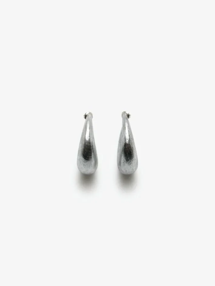 Monies Half moon stud earring: silverfoil
