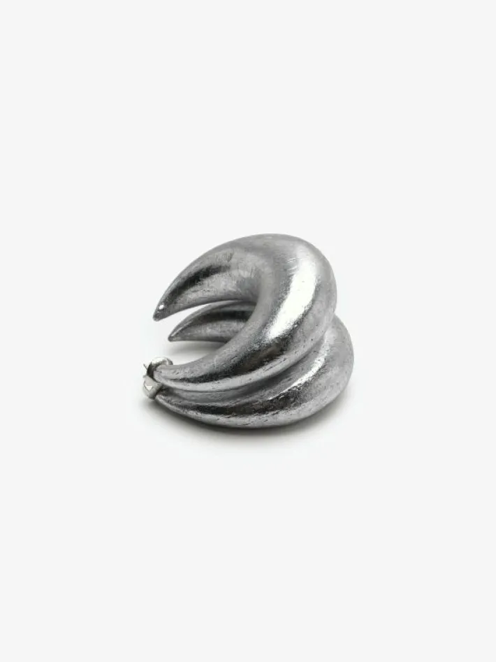 Monies Half moon stud earring: silverfoil