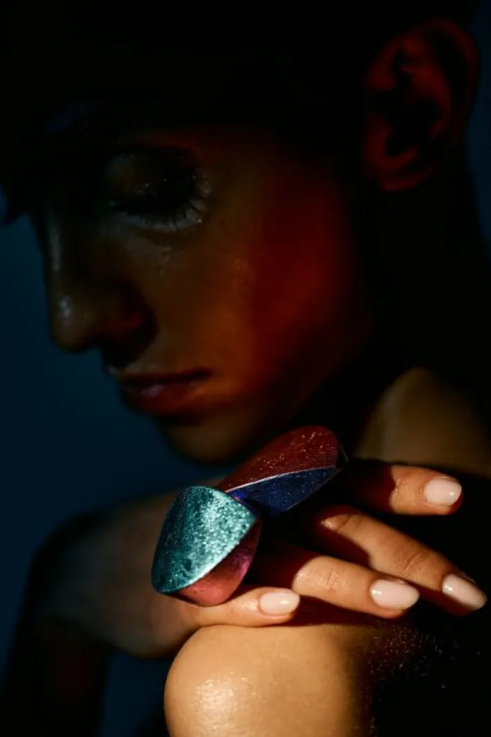 Monies Harper ring: multi-coloured foil