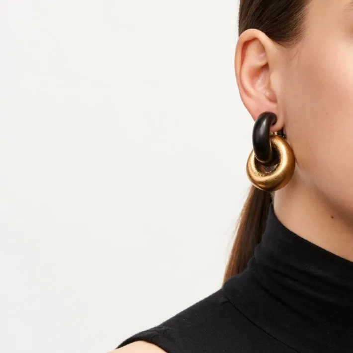 Monies Havana earrings black and gold