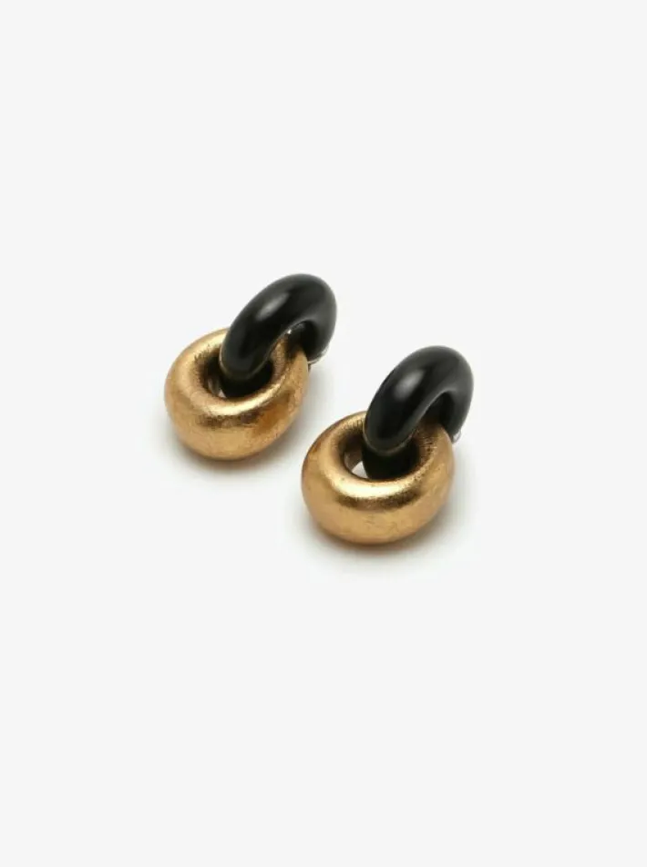 Monies Havana earrings black and gold