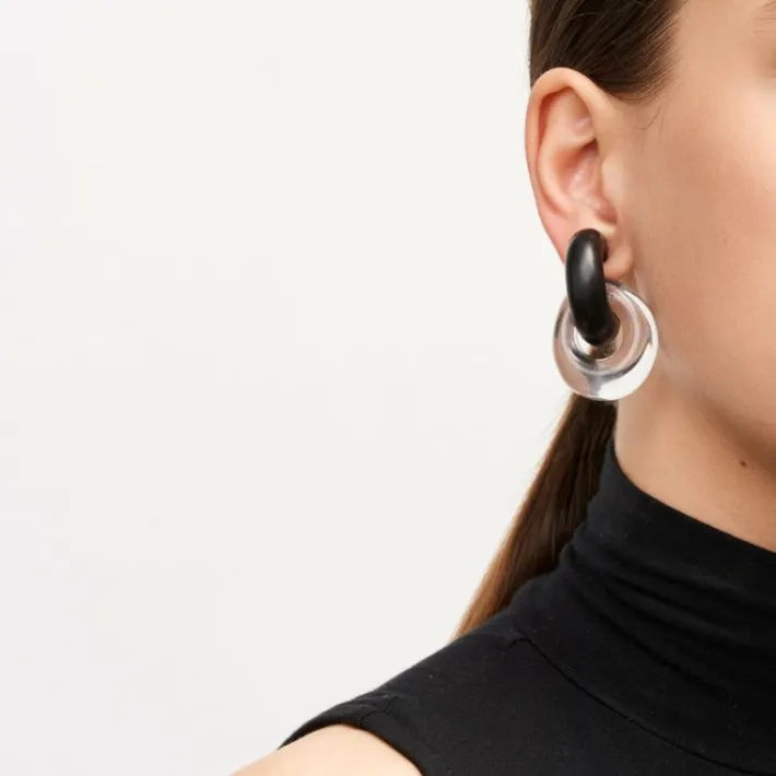 Monies Havana earrings clear and black