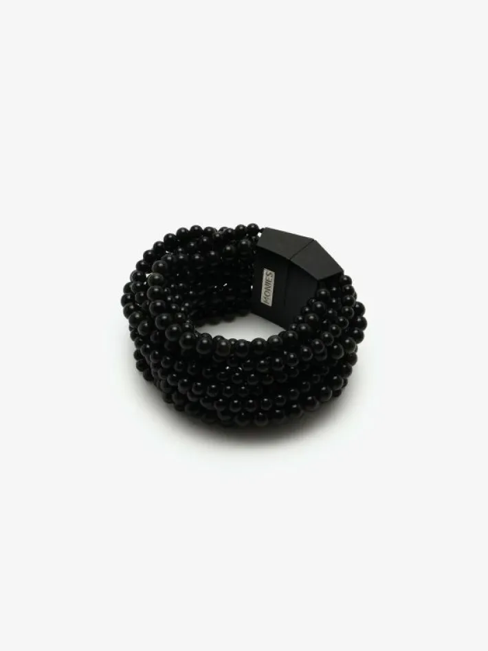Monies Julip bracelet: obsidian stone, acrylic
