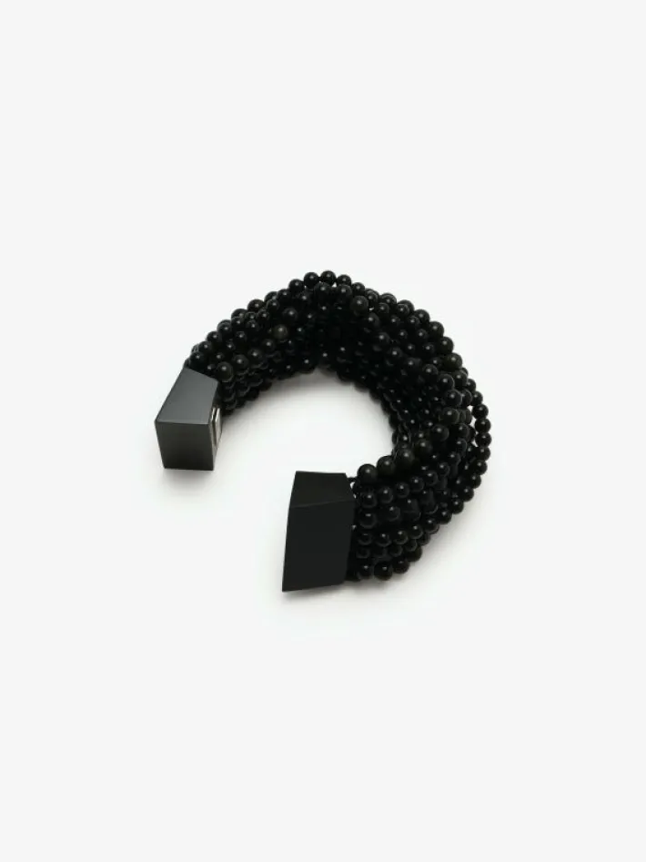Monies Julip bracelet: obsidian stone, acrylic