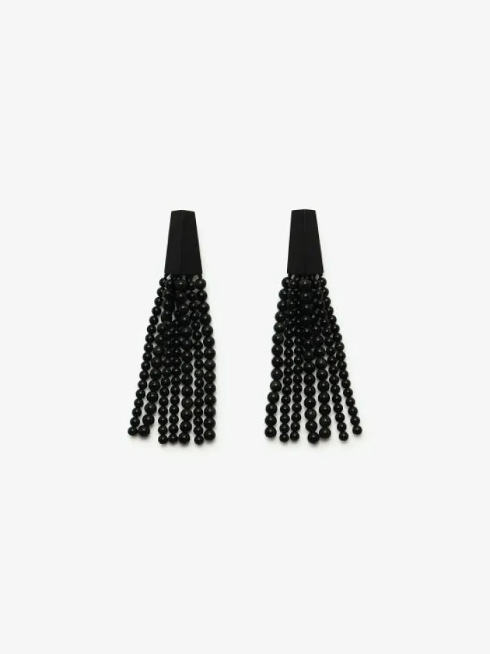Monies Luna earring: obsidian stone, acrylic