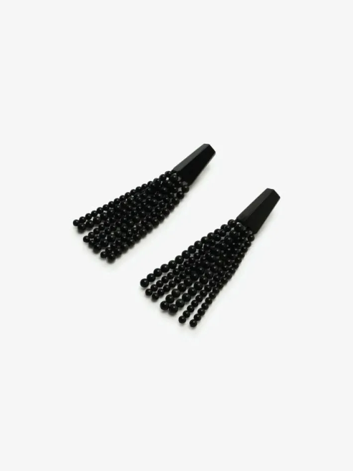 Monies Luna earring: obsidian stone, acrylic