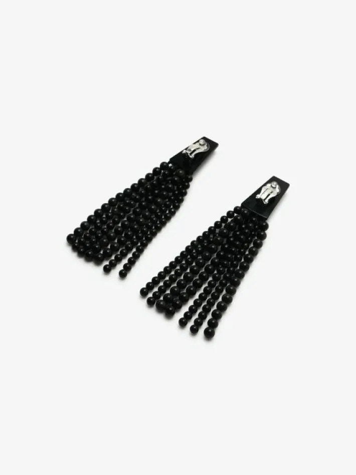 Monies Luna earring: obsidian stone, acrylic