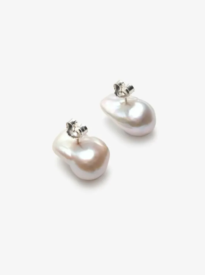 Monies Mint stud earrings: baroque pearl