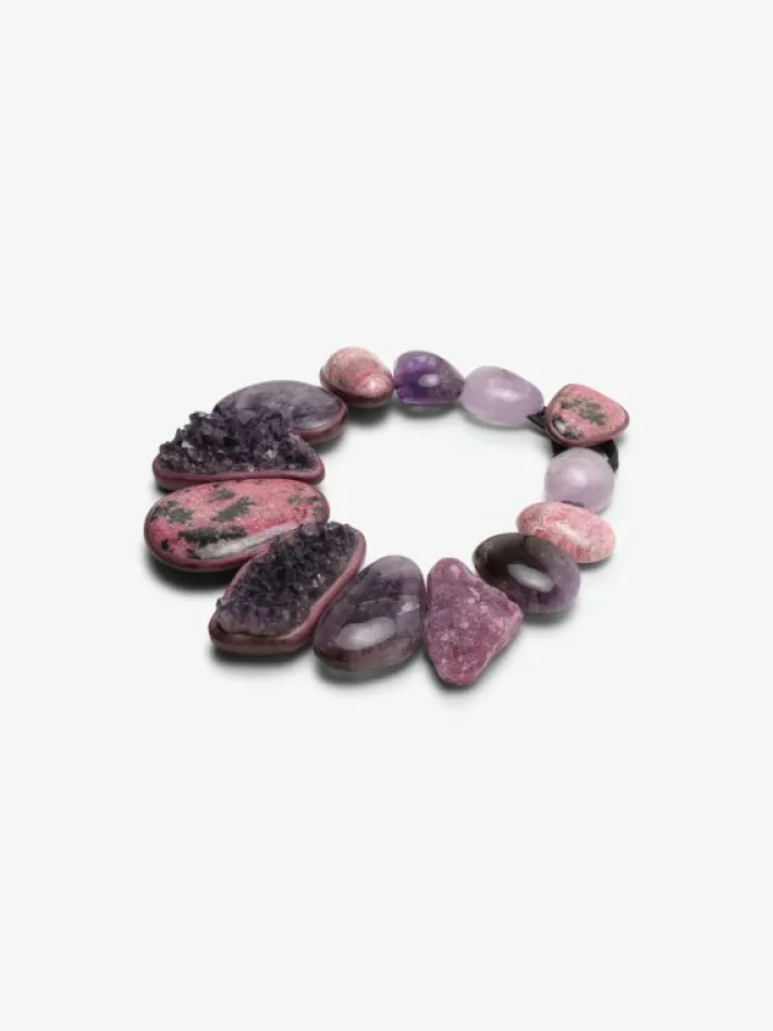 Monies Necklace: amaranth, rhodochrosite, amethyst