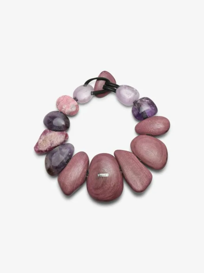 Monies Necklace: amaranth, rhodochrosite, amethyst