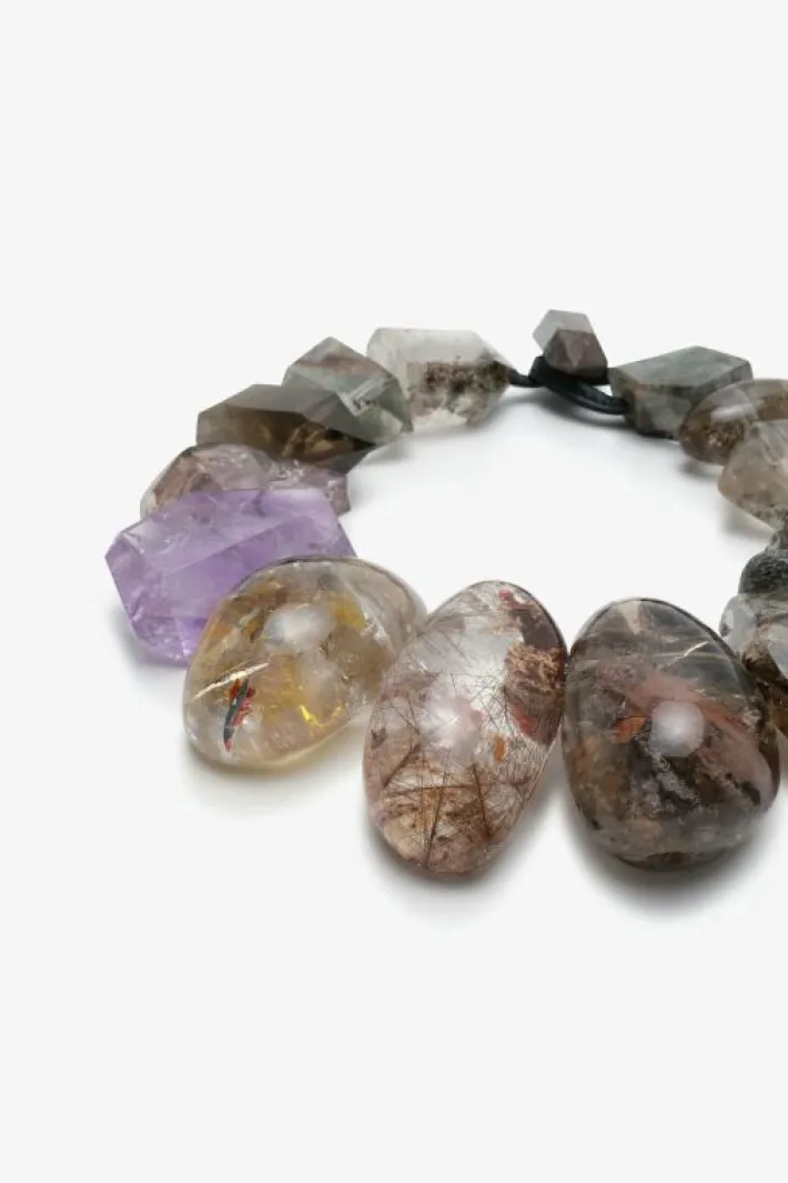 Monies Necklace: amethyst, garnet, ruthilated quartz, garden quartz