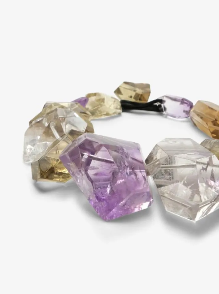 Monies Necklace: amethyst, mountain crystal, citrine