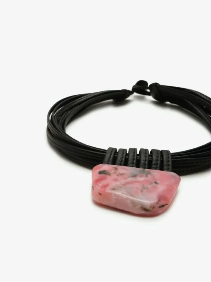 Monies Necklace: Andean opal, leather