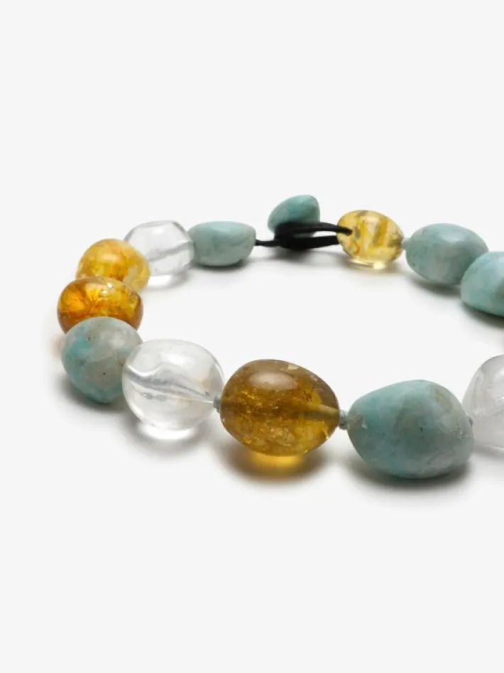 Monies Necklace: citrine, amazonite, quartz