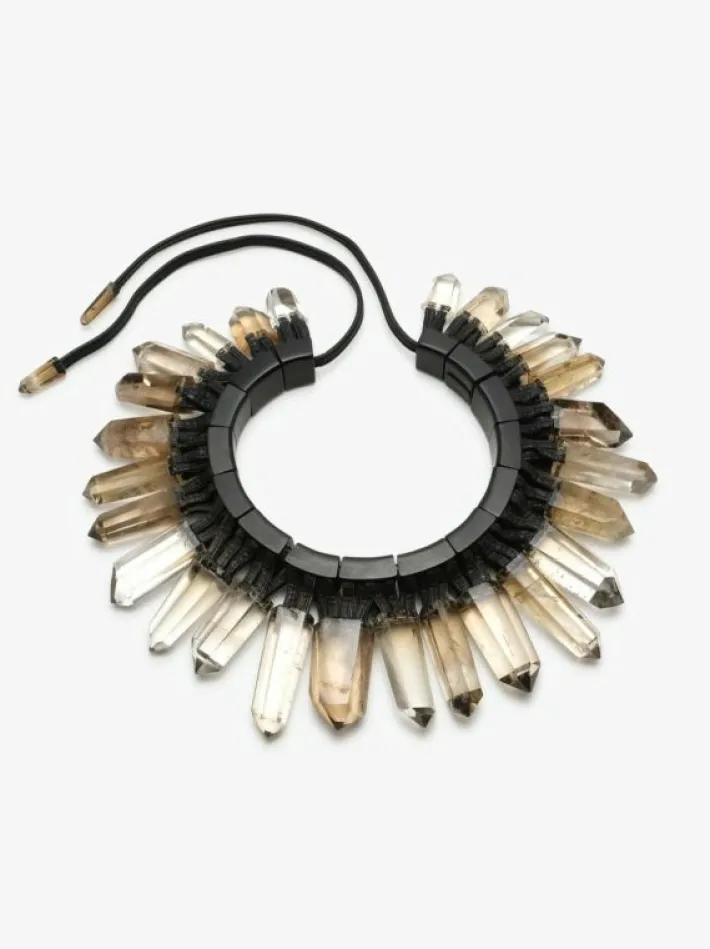 Monies Necklace: citrine, ebony