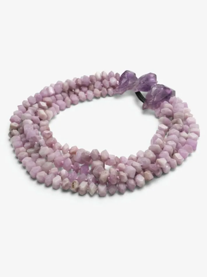 Monies Necklace: kunzite, amethyst