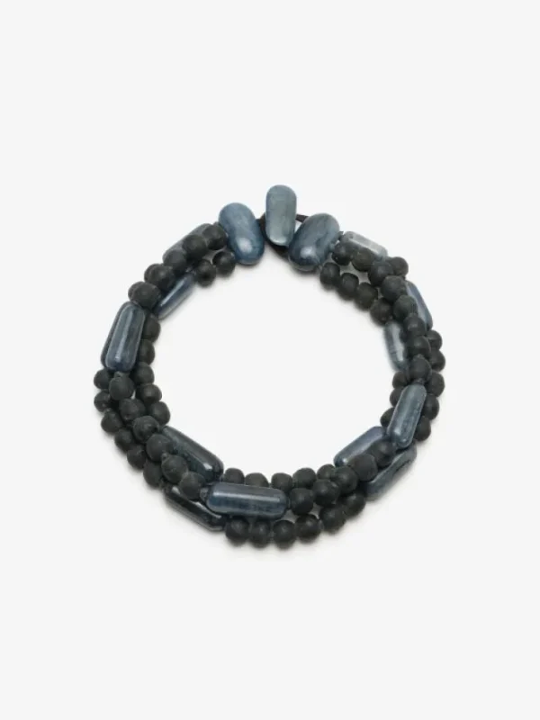 Monies Necklace: kyanite, glass beads