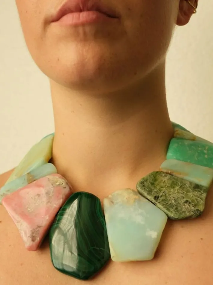 Monies Necklace: mixed gemstones