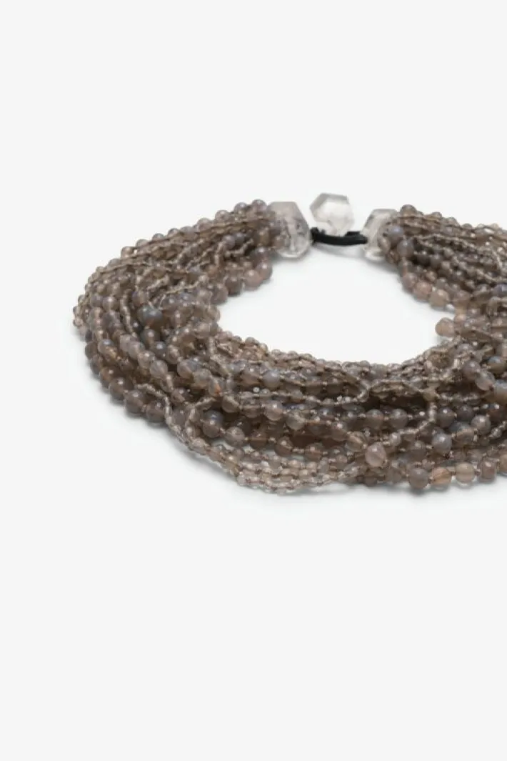 Monies Necklace: moonstone, mountain crystal