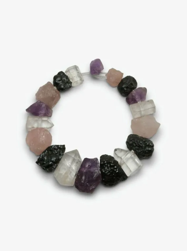 Monies Necklace: mountain crystal, rose quartz, amethyst