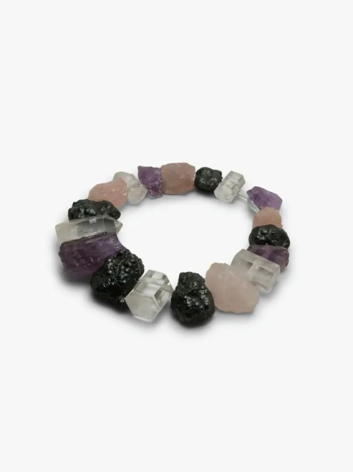 Monies Necklace: mountain crystal, rose quartz, amethyst