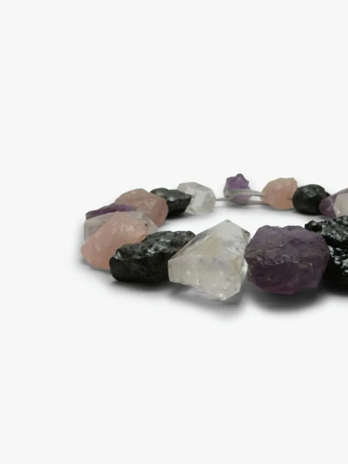 Monies Necklace: mountain crystal, rose quartz, amethyst