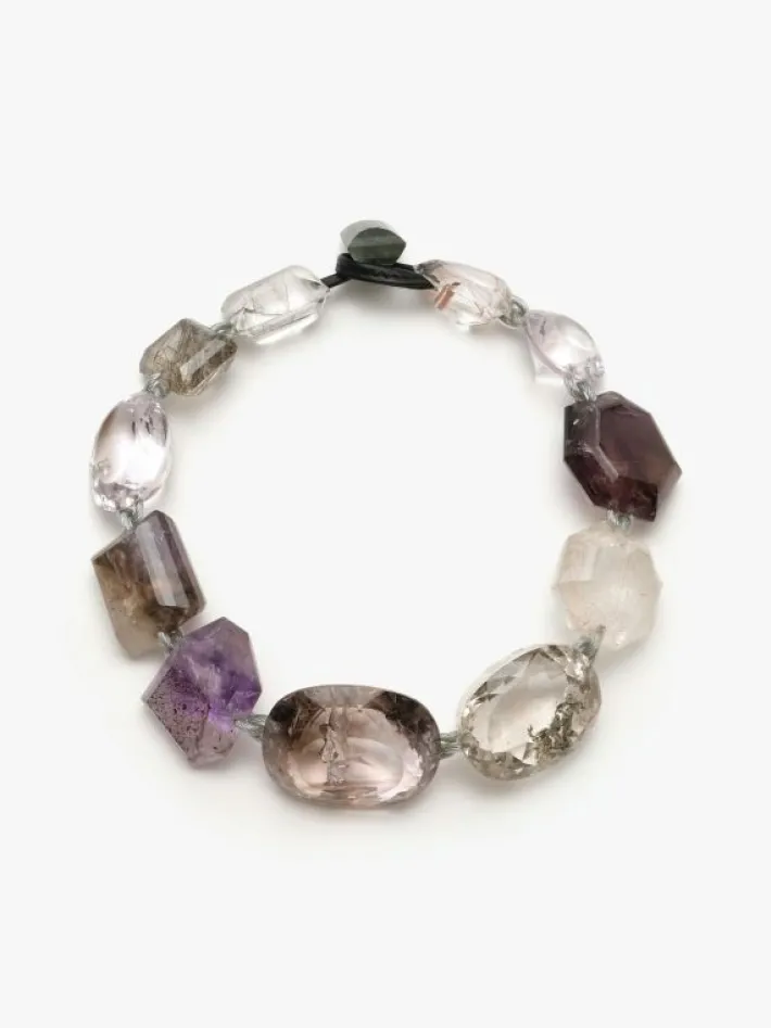 Monies Necklace: rutilated quartz, amethyst