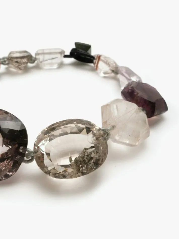 Monies Necklace: rutilated quartz, amethyst