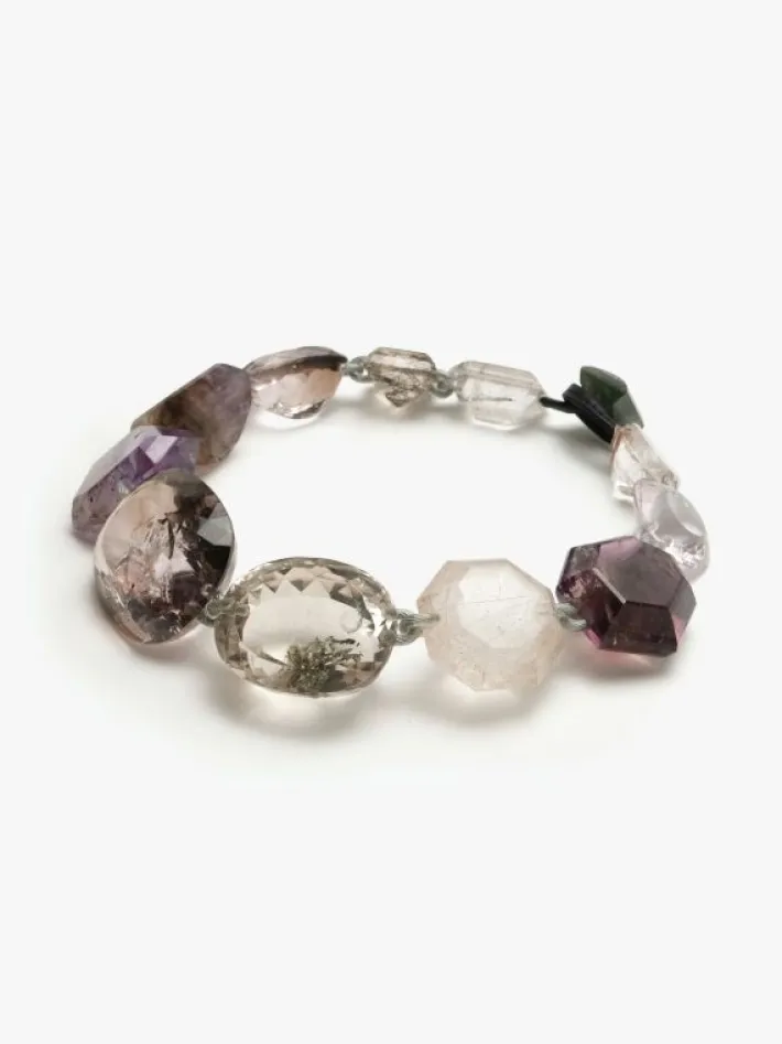 Monies Necklace: rutilated quartz, amethyst