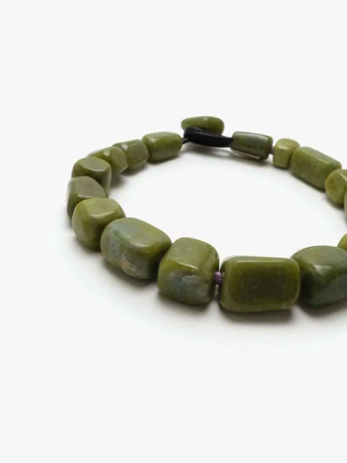 Monies Necklace: serpentine, purple knots