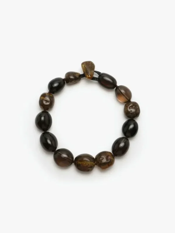 Monies Necklace: smoked quartz, amber