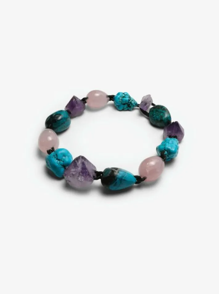 Monies Necklace: turquoise, rose quartz, amethyst