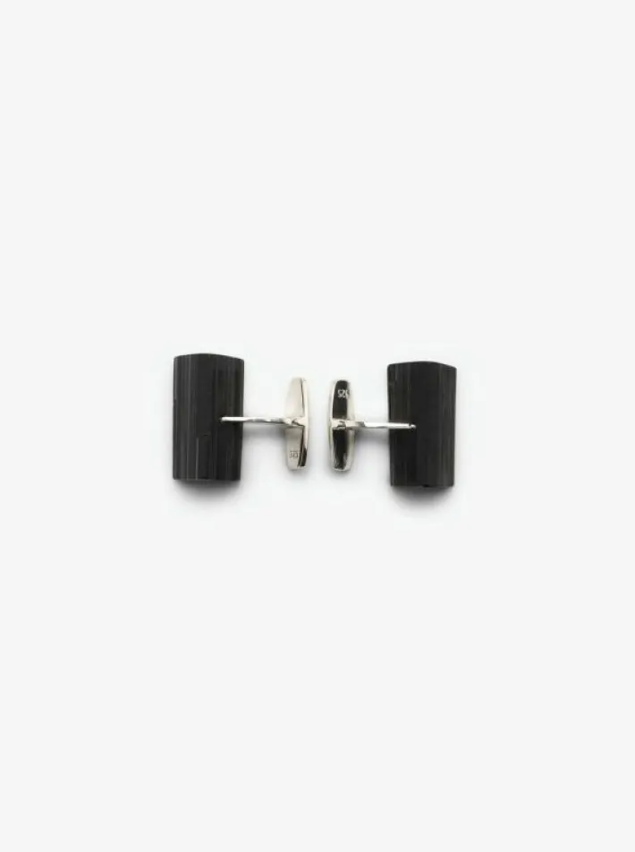 Monies Noir cuff links: black tourmaline