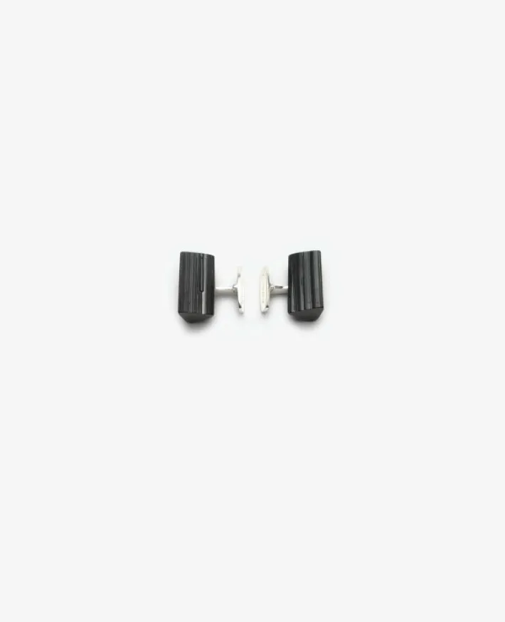 Monies Noir cuff links: black tourmaline