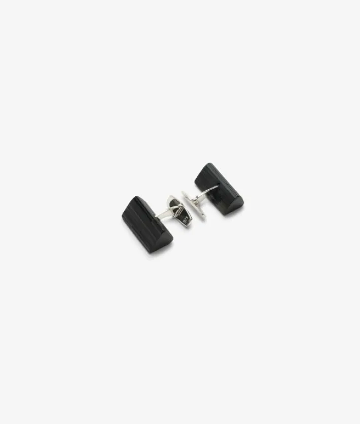 Monies Noir cuff links: black tourmaline