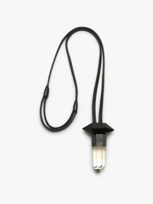 Monies Pendant: mountain crystal, ebony